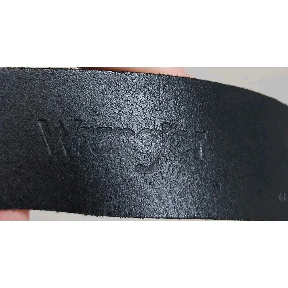 Wrangler‎ Men's Stitch Adjustable Leather Belt Black Size 38 Width 1.5 Inch